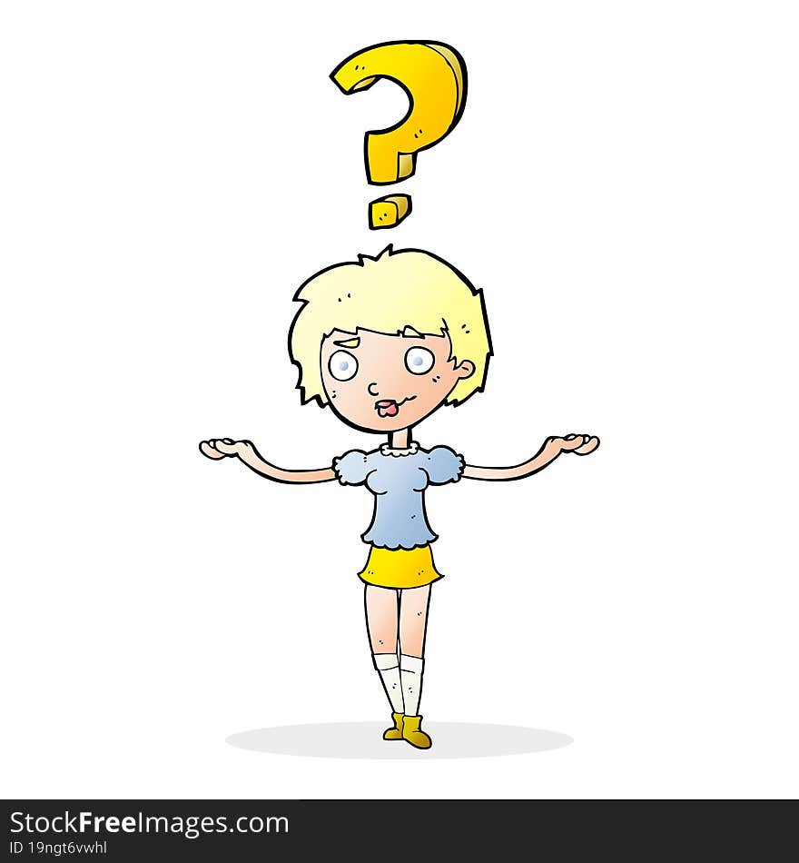 cartoon woman asking question