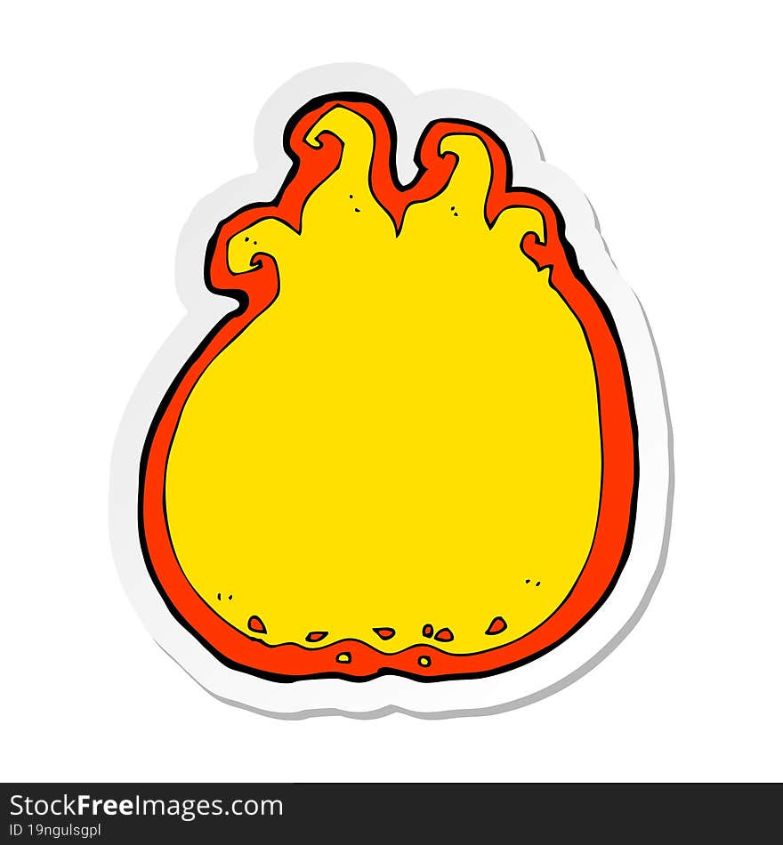 sticker of a cartoon flame border