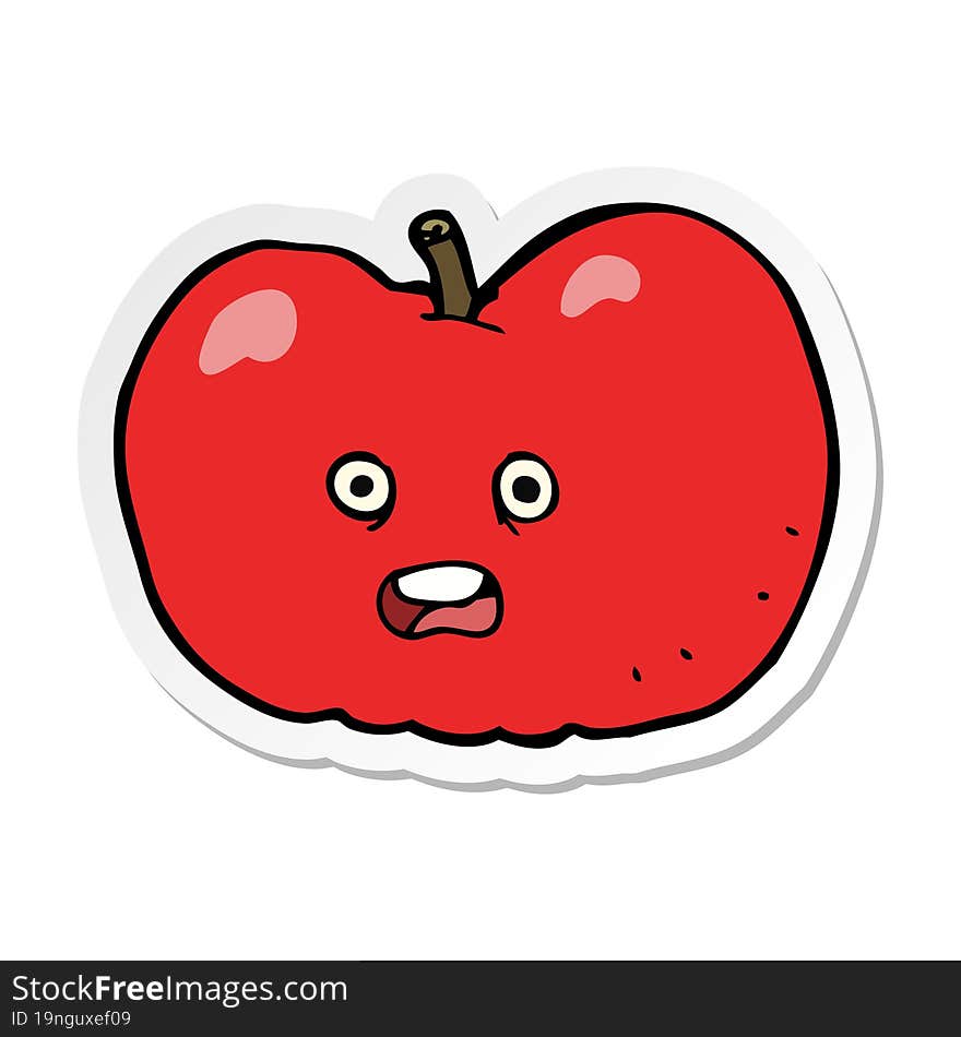 sticker of a cartoon apple