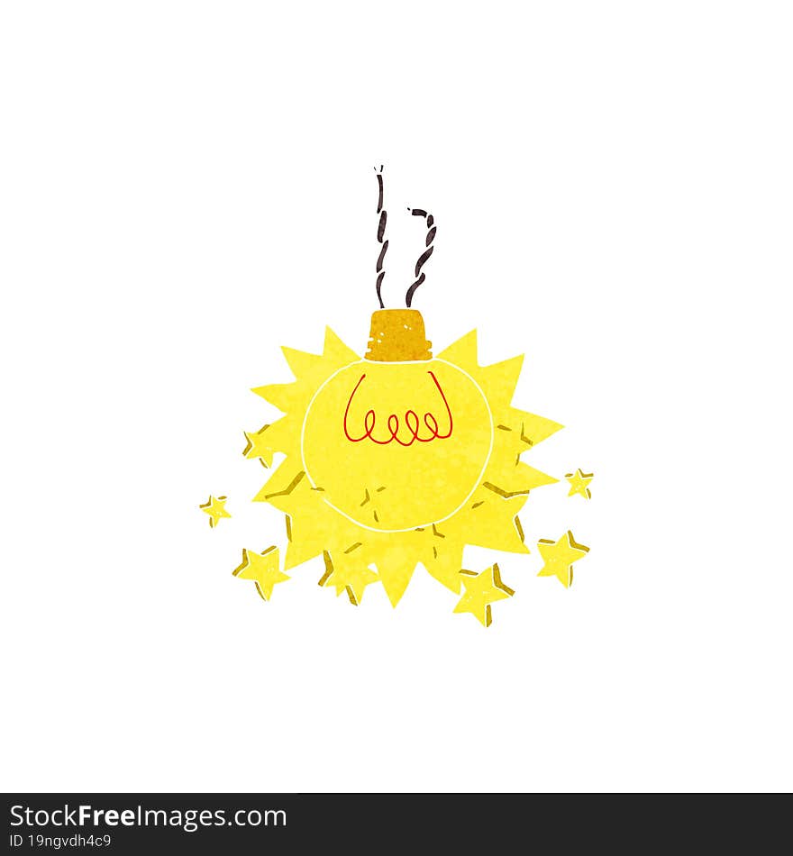 cartoon shining light bulb