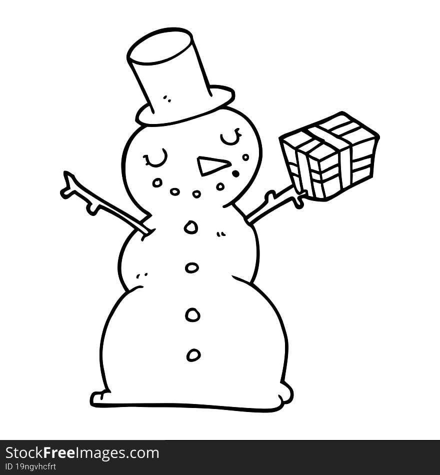 cartoon snowman