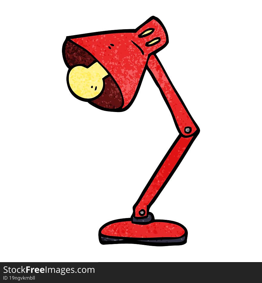 cartoon doodle angled desk lamp