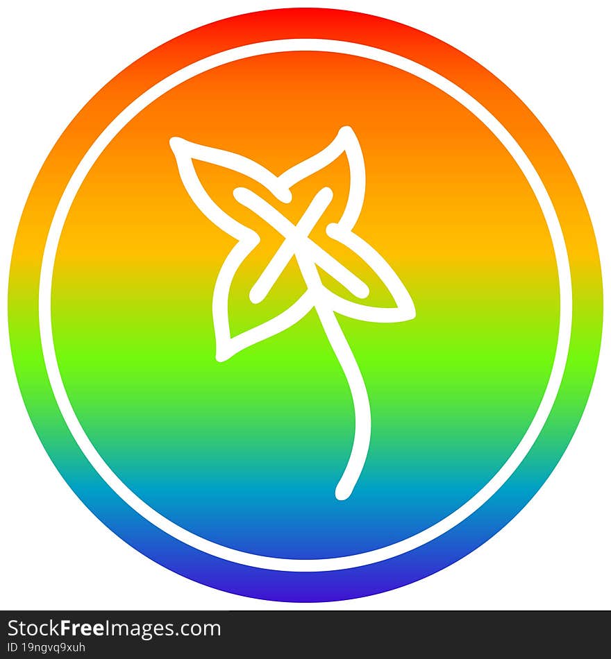 natural leaf circular in rainbow spectrum