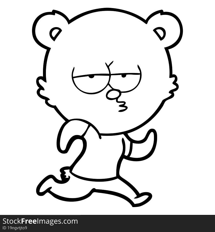 bored polar bear running cartoon. bored polar bear running cartoon