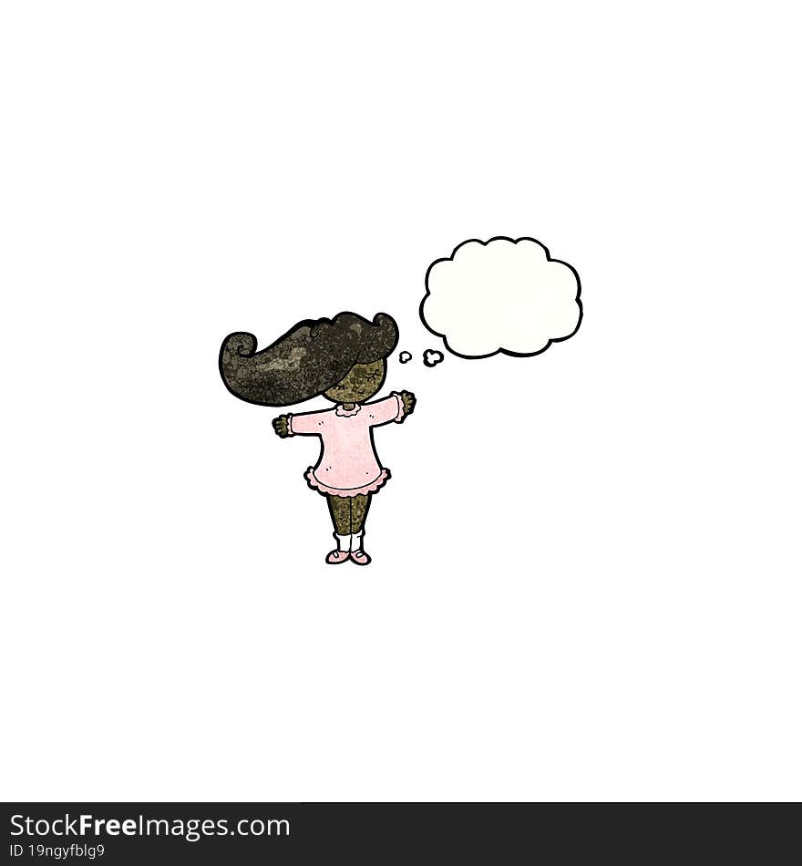 Cartoon Girl With Thought Bubble