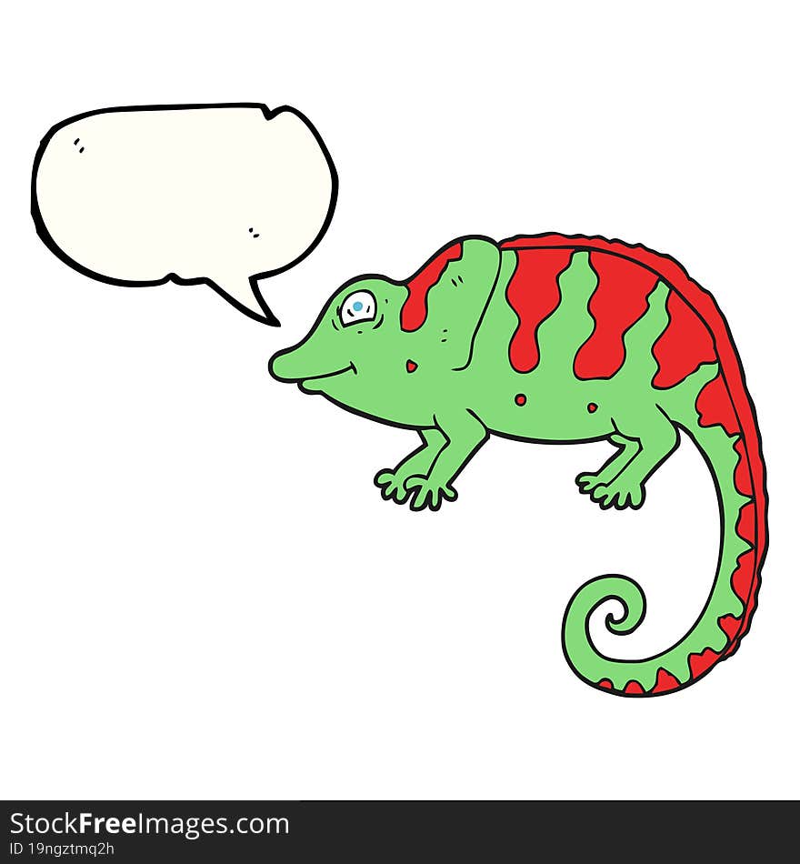 speech bubble cartoon chameleon