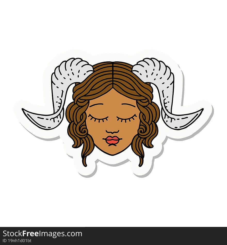 Tiefling Character Face Sticker