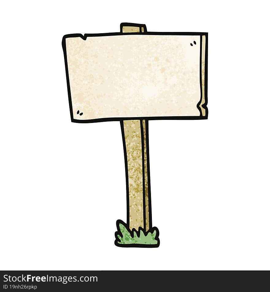 Cartoon Doodle Sign Post