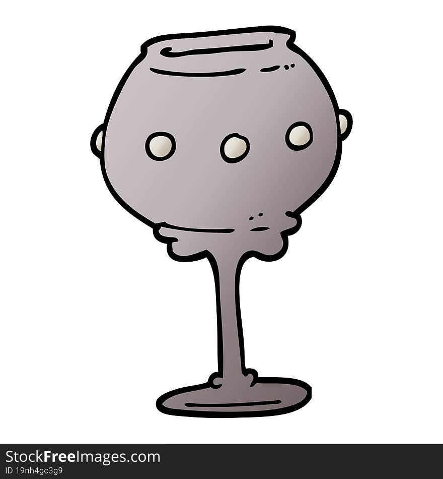 Vector Gradient Illustration Cartoon Metal Goblet