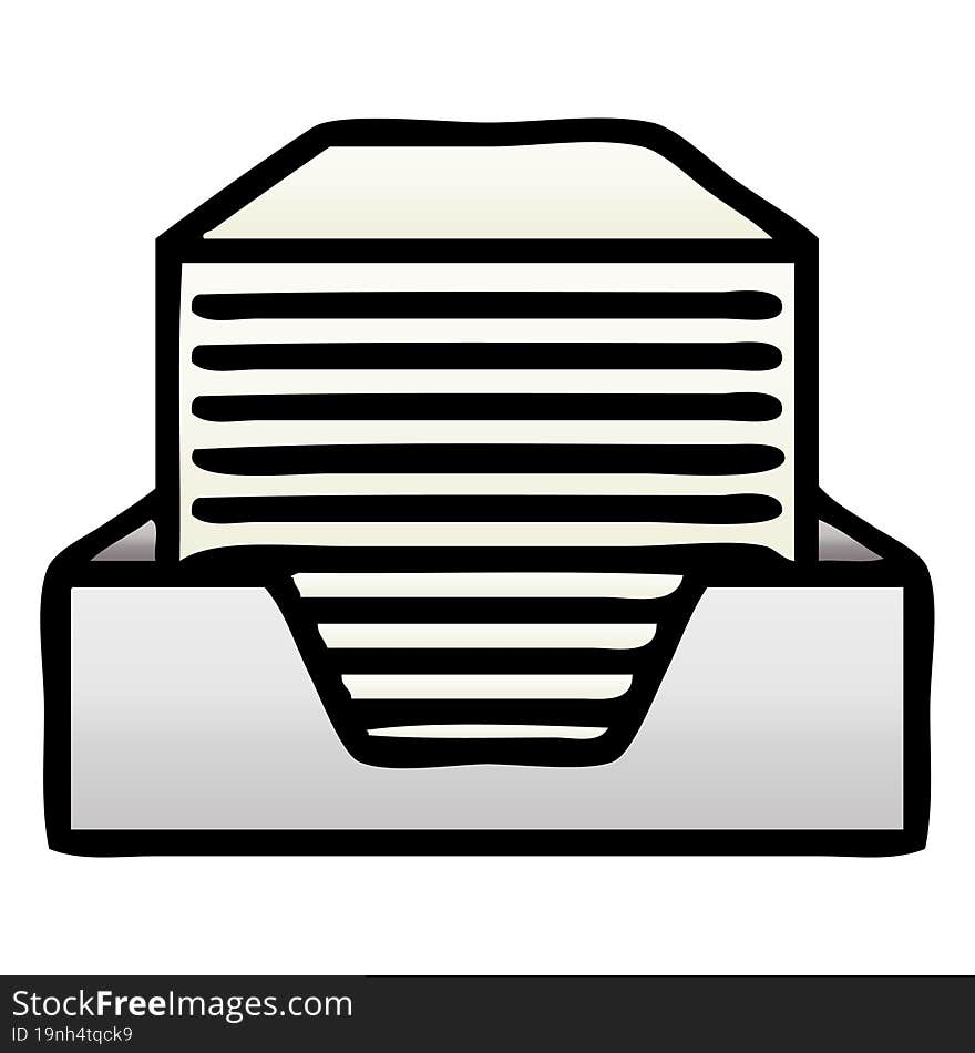 gradient shaded cartoon stack of office papers