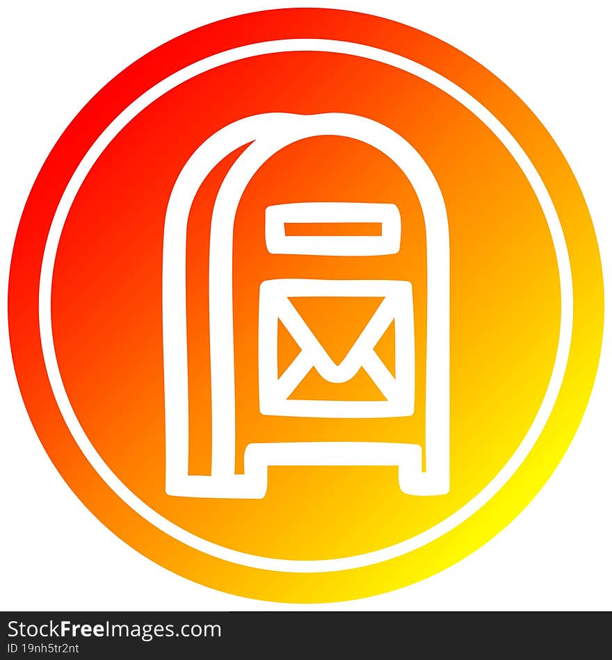 mail box circular in hot gradient spectrum