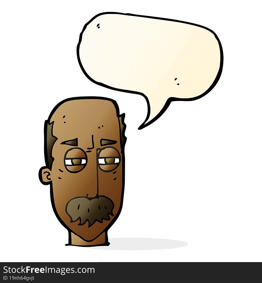 cartoon annoyed old man with speech bubble