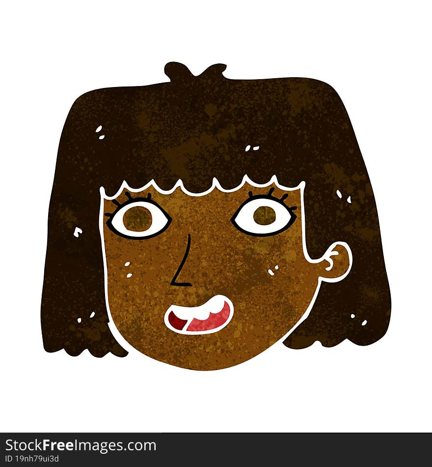 cartoon happy female face