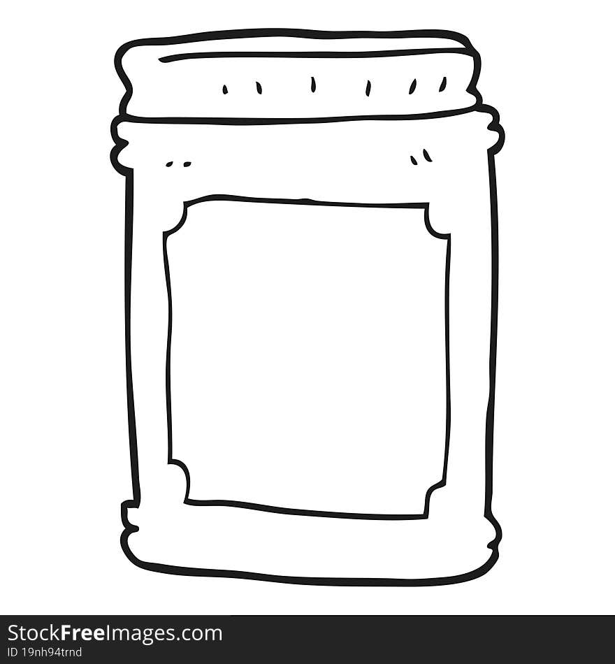 Black And White Cartoon Jam Jar