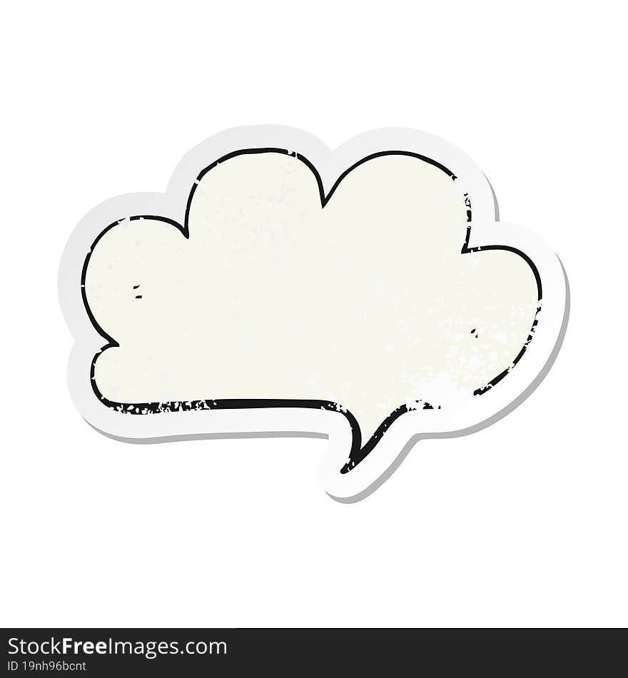 retro distressed sticker of a cartoon cloud speech bubble