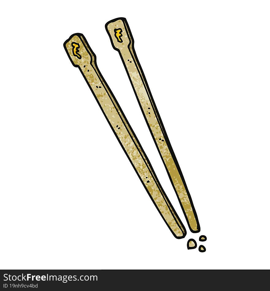 cartoon doodle wooden chopsticks