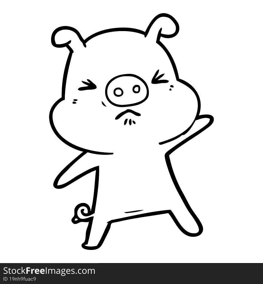 cartoon angry pig. cartoon angry pig