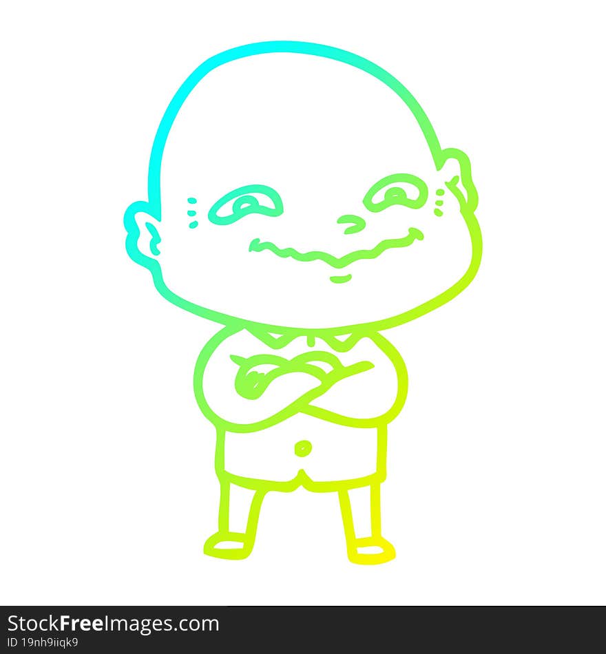 cold gradient line drawing cartoon creepy guy