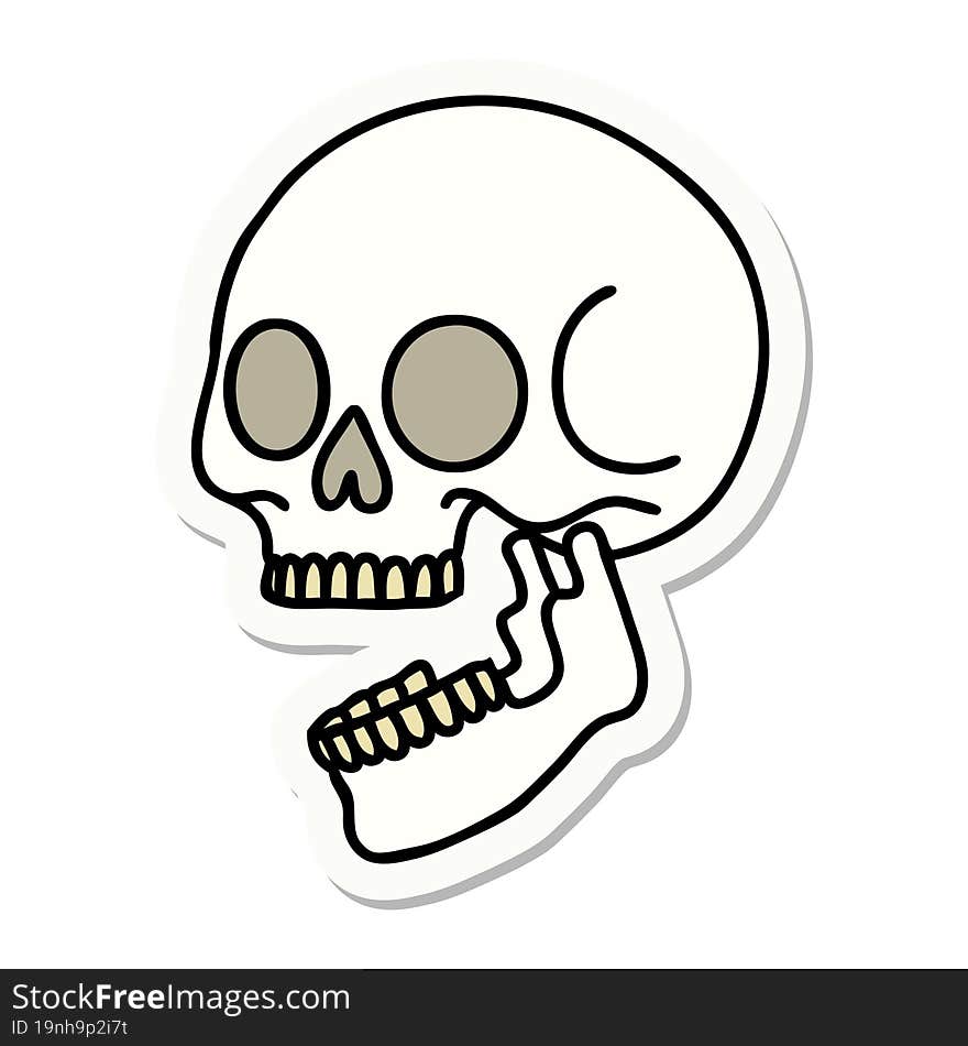 Tattoo Style Sticker Of A Skull