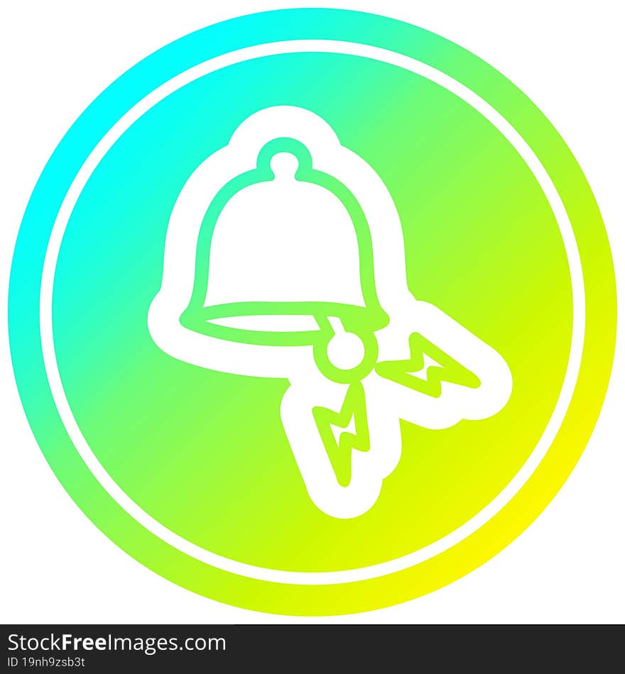 ringing bell circular icon with cool gradient finish. ringing bell circular icon with cool gradient finish