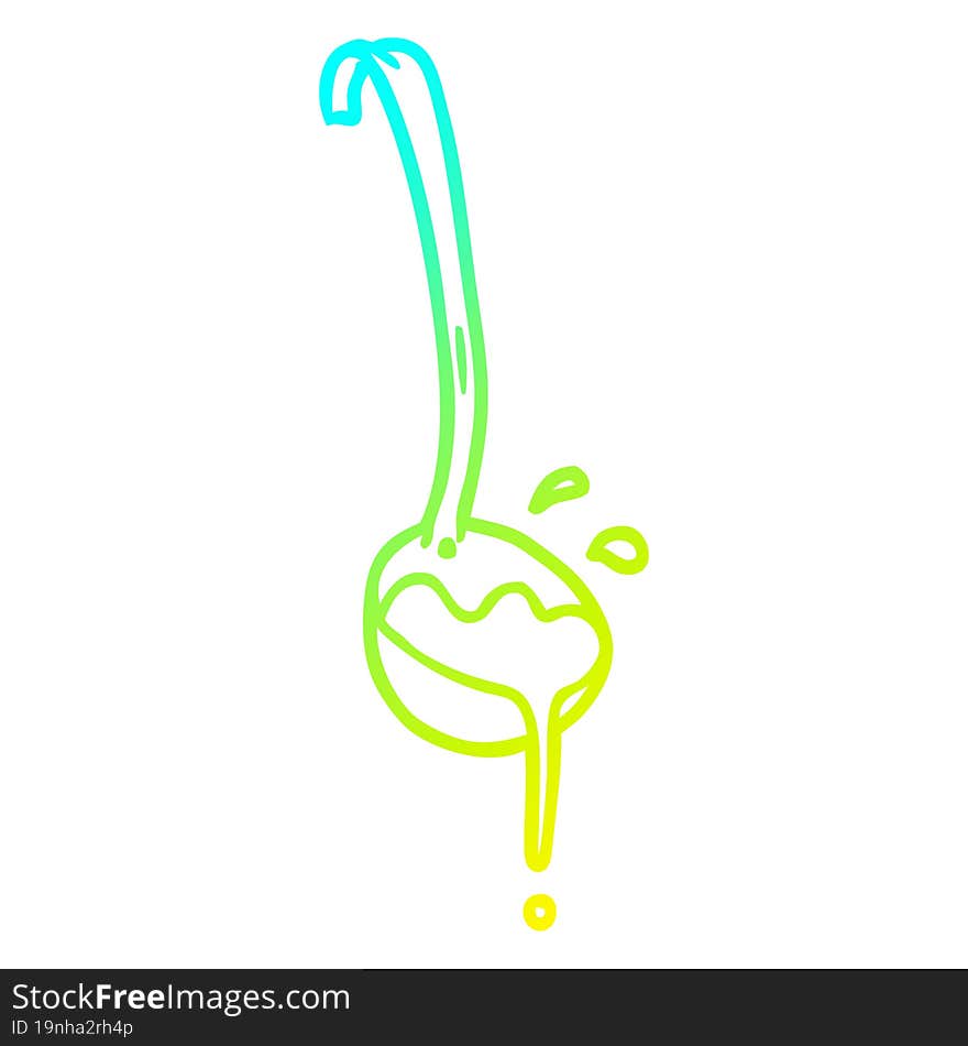 cold gradient line drawing ladle of soup