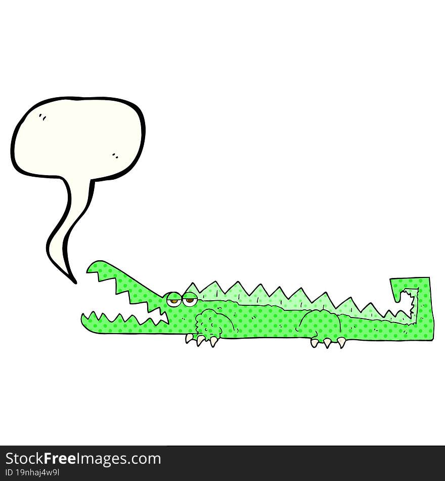 Comic Book Speech Bubble Cartoon Crocodile