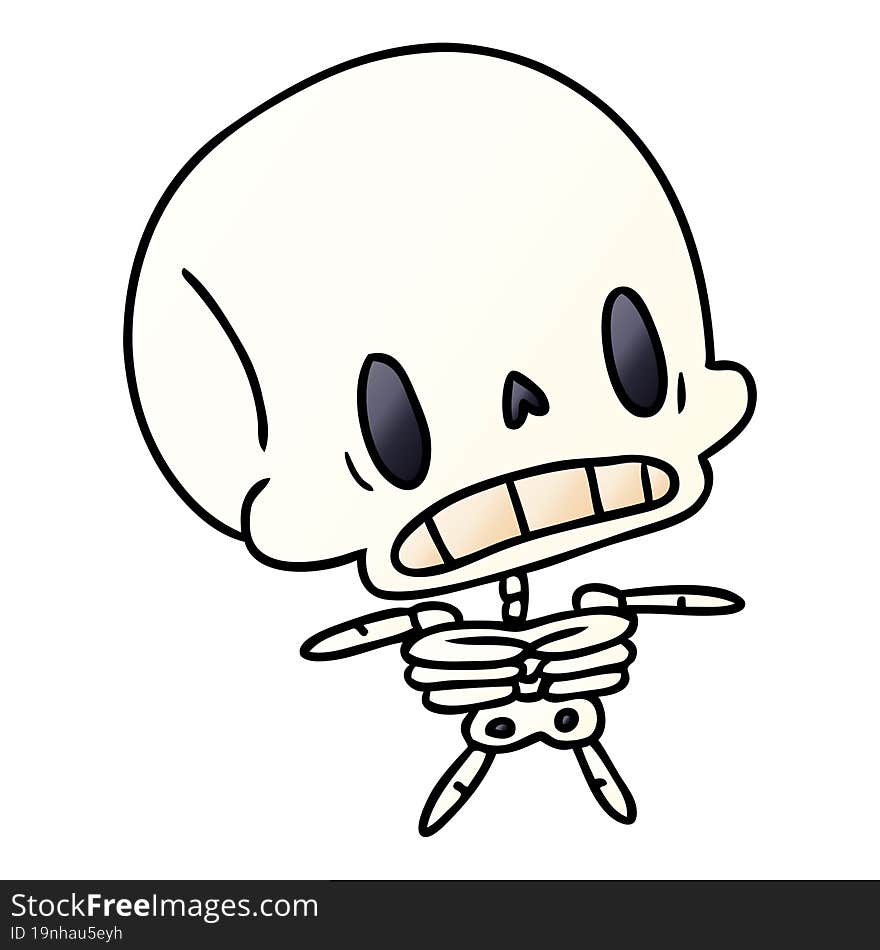 gradient cartoon kawaii cute dead skeleton