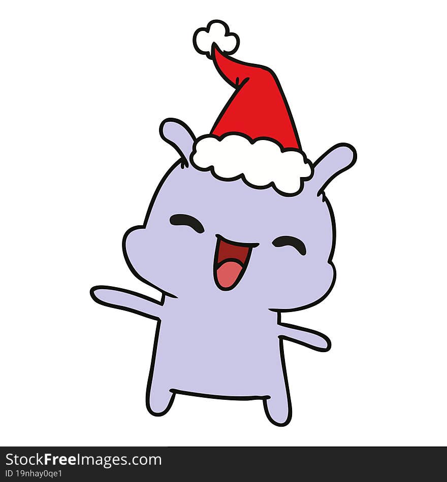 christmas cartoon of kawaii alien