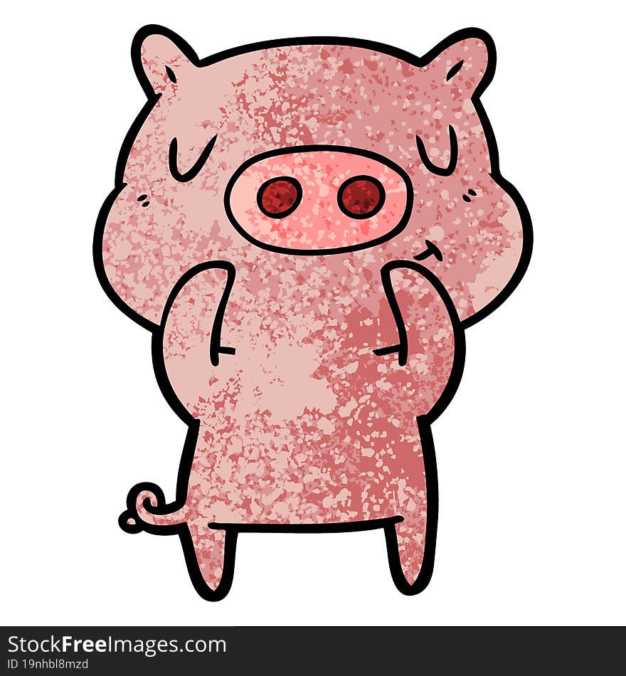 cartoon content pig. cartoon content pig