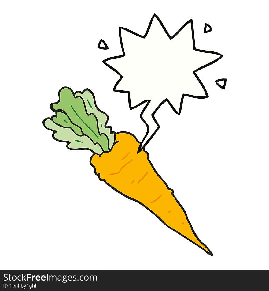 cartoon carrot and speech bubble