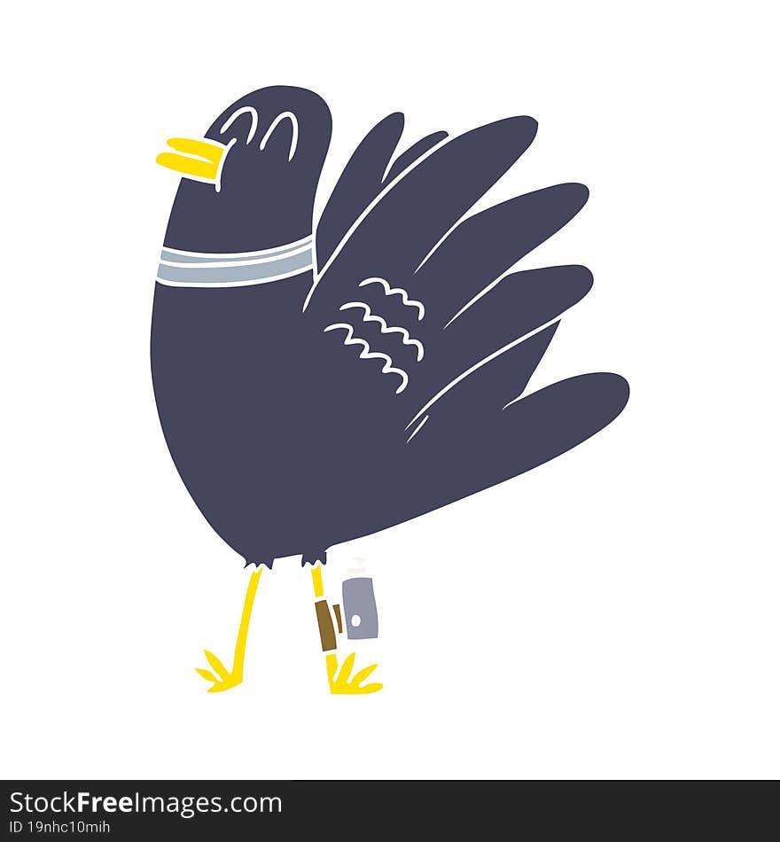 flat color style cartoon bird