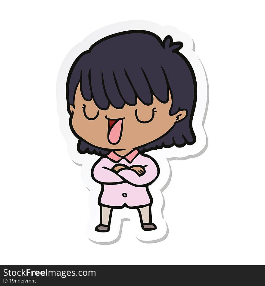 sticker of a cartoon woman