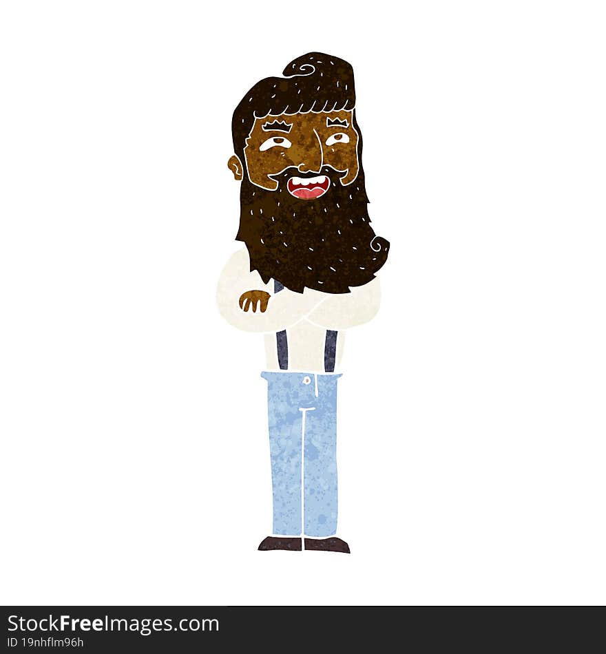 cartoon happy man with beard