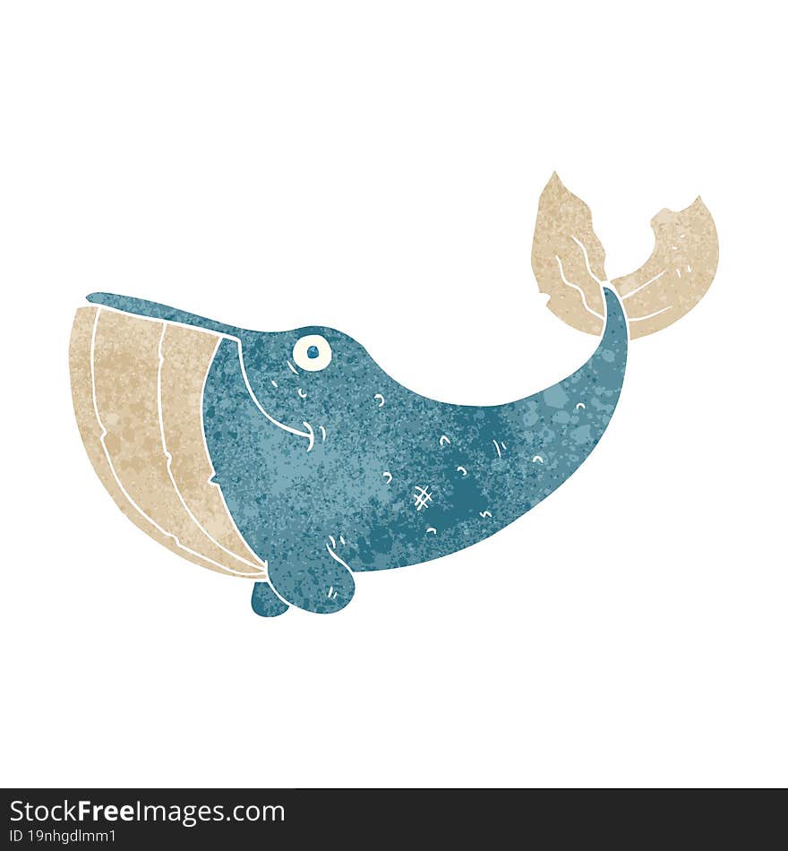 Retro Cartoon Whale