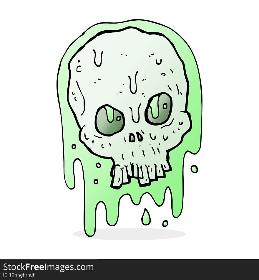 cartoon slimy skull