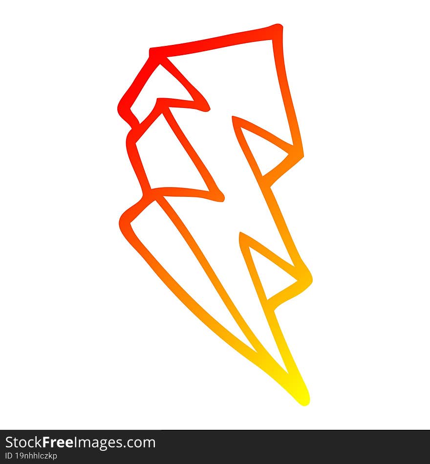 warm gradient line drawing cartoon lightning bolt symbol