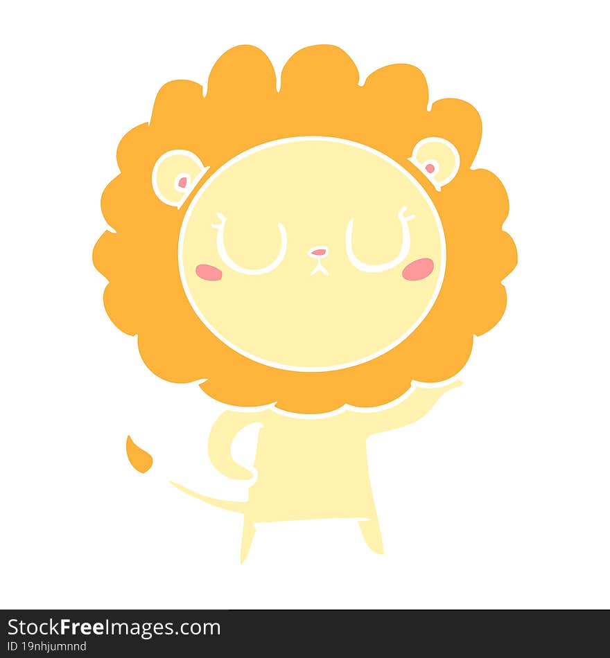 flat color style cartoon lion