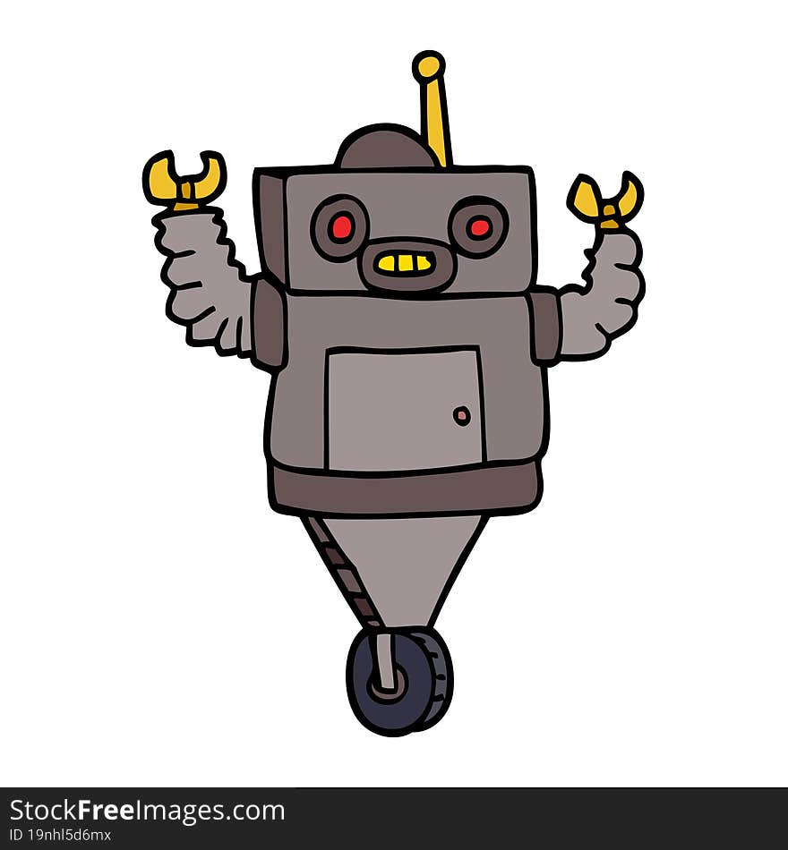 cartoon doodle robot