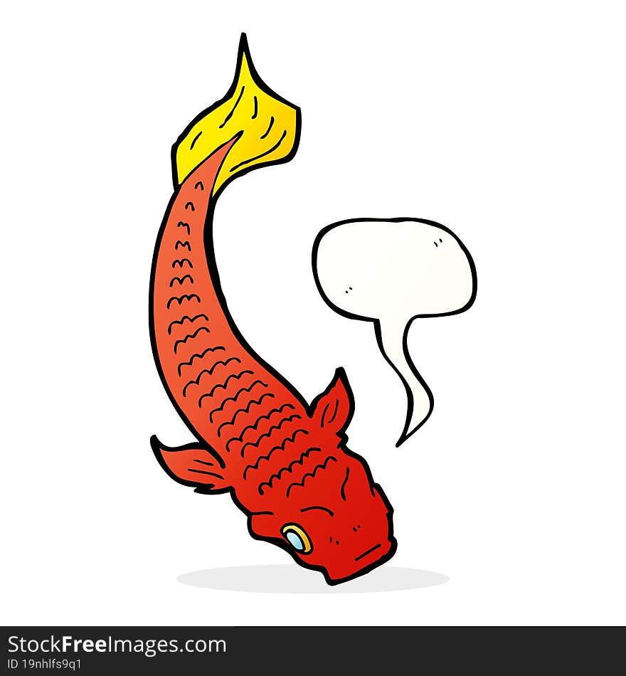 cartoon fish with speech bubble