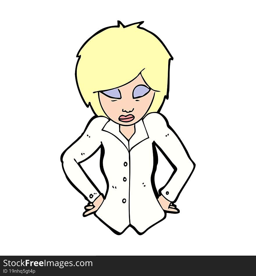 cartoon woman with hands on hips