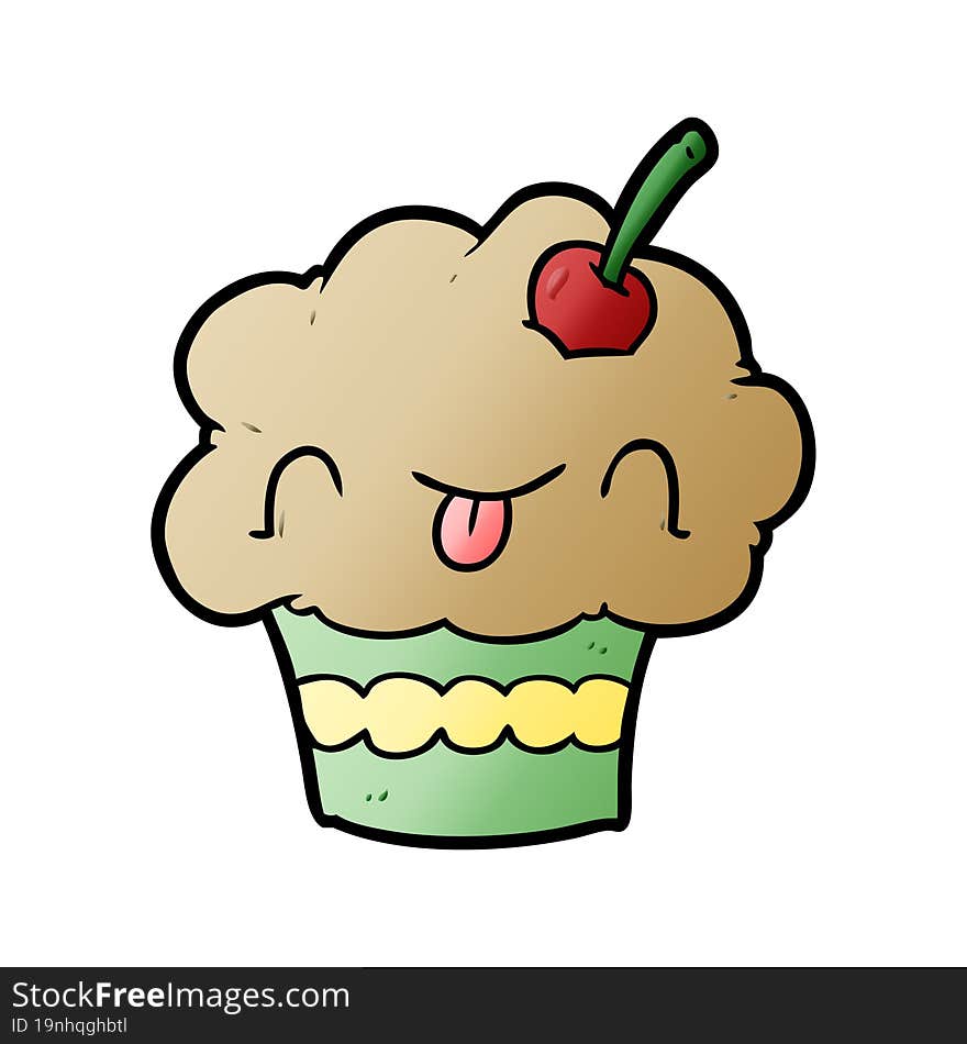 funny cartoon cupcake. funny cartoon cupcake