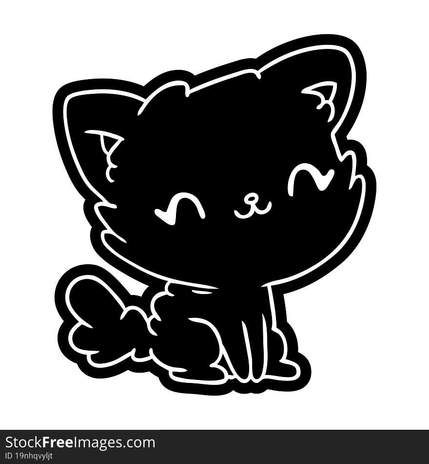 Cartoon Icon Cute Kawaii Fluffy Cat