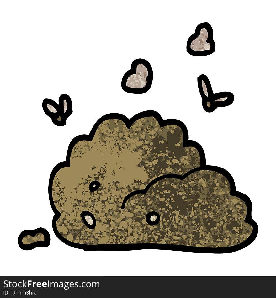 grunge textured illustration cartoon dog poo