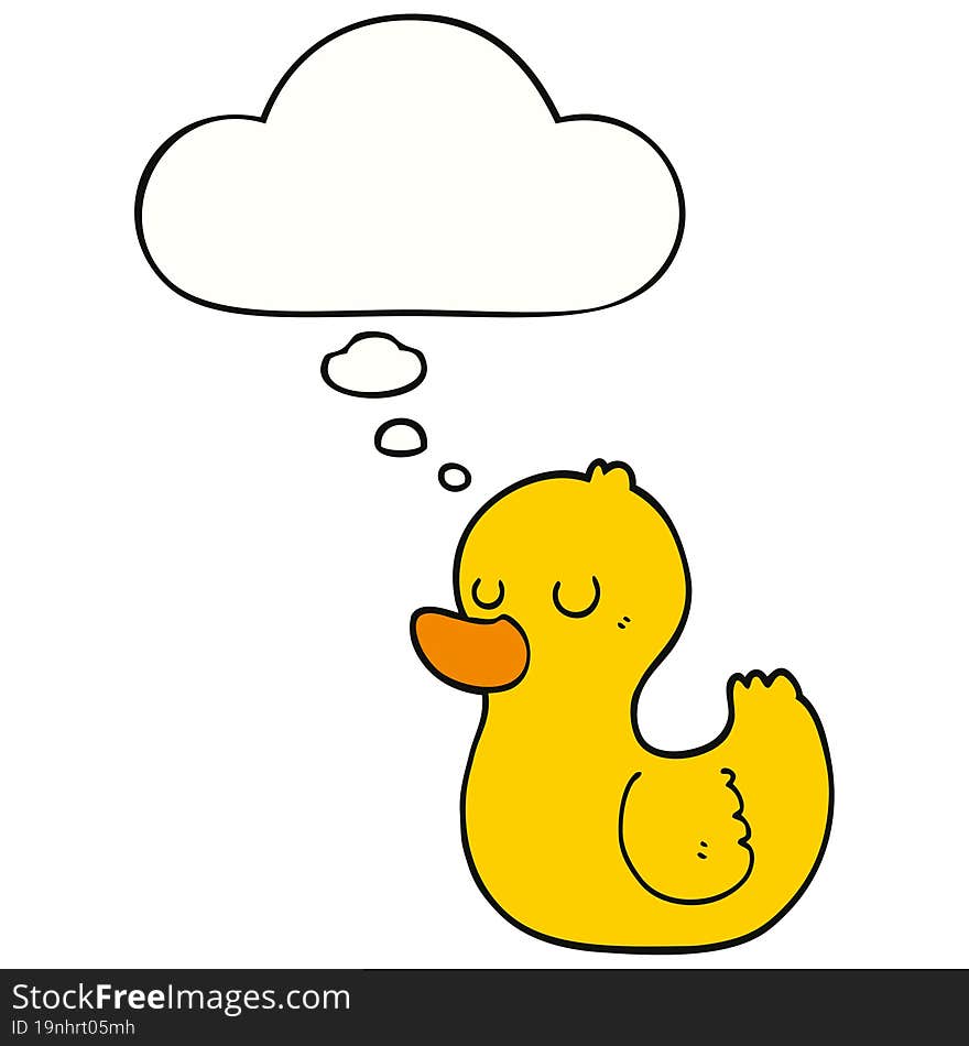 Cartoon Duck And Thought Bubble