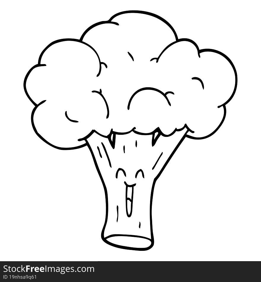 Line Drawing Cartoon Broccoli