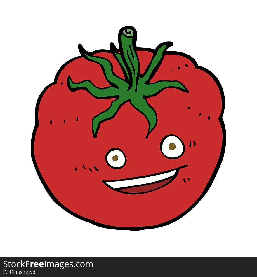 cartoon happy tomato