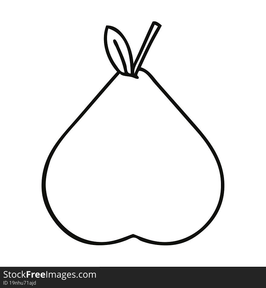 Line Drawing Cartoon Green Pear