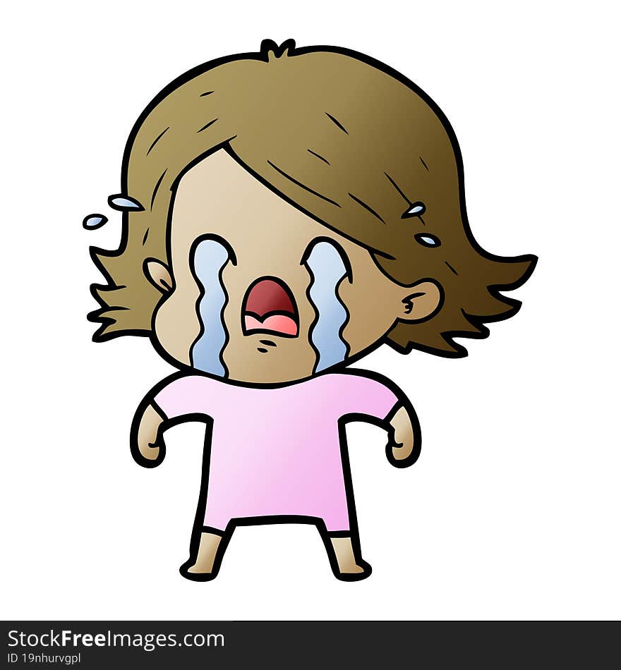 cartoon woman crying. cartoon woman crying