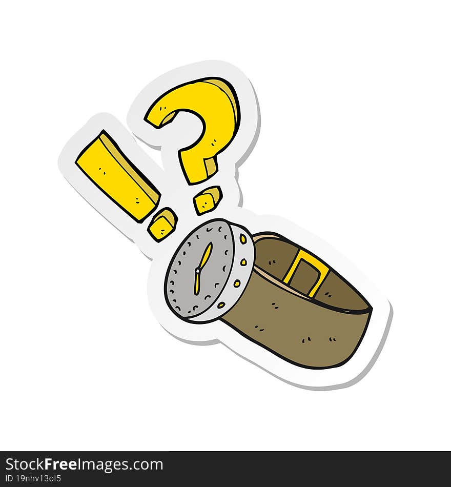 sticker of a cartoon wrist watch