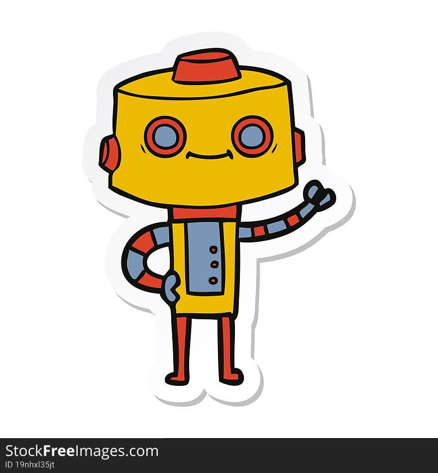 sticker of a cartoon robot